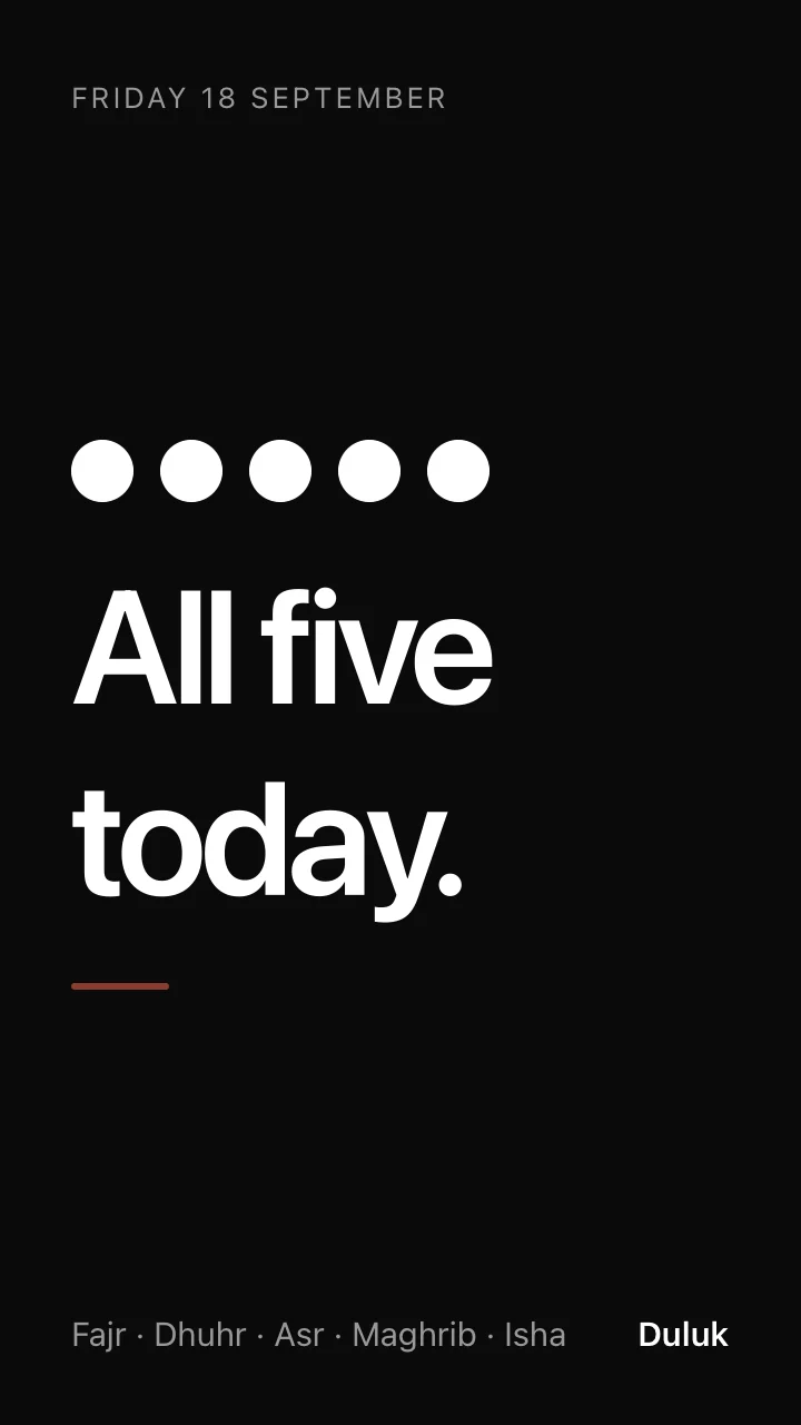 The All five card.