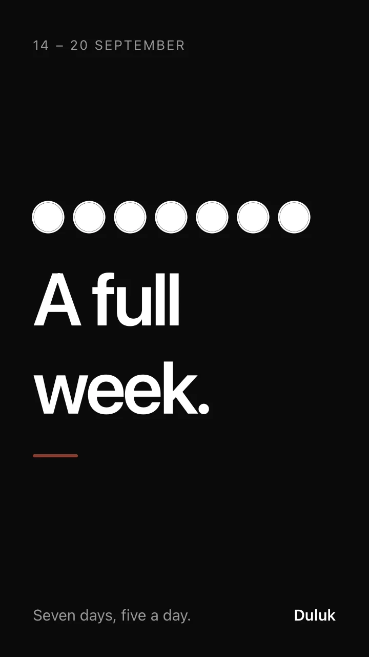 The Full week card.